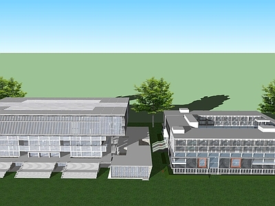 现代主义图书馆建筑 学校图书馆建筑