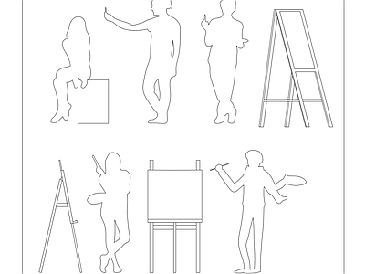 现代人物 画师 画家 画者 绘者 施工图
