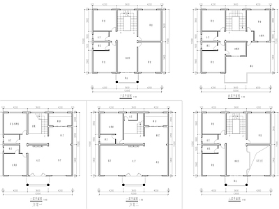 别墅建筑 12X11别墅 四层别墅 施工图