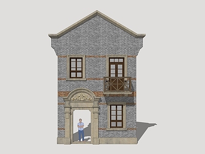 海派石库门风格风格建筑 民国风格建筑 商业门头门面 欧式建筑立面 欧式商业门头