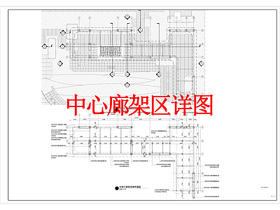 现代其他景观 廊架 中心廊架 施工图