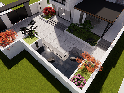 新中式景观别墅庭院