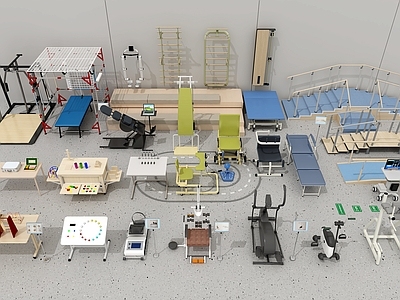 现代简约医疗展厅 康复训练器材 康复训练室设备 医院康复科器材 康复运动器材