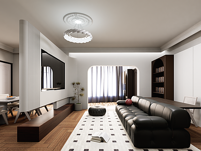 中古风客餐厅 法式 客餐厅 法式卫生间 悬浮电视柜 法式家具