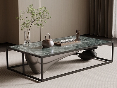 新中式边几 大理石茶几