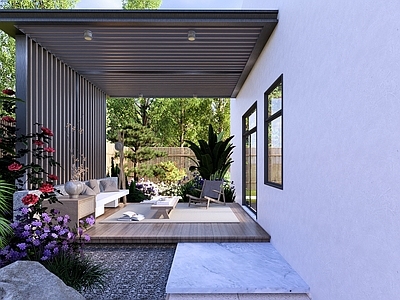 日式禅意廊架空间