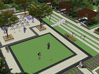 新中式景观小区景观 住宅da 大区 小区