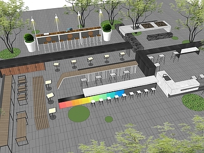 现代简约户外椅 景观吧台 户外吧台 户外操作台 景观吧台吧椅
