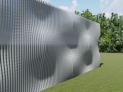 参数化设计围墙 金属围墙 波浪 围墙 造型