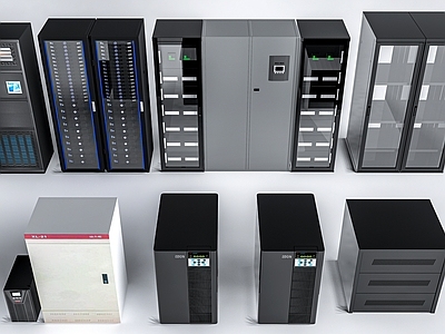 现代简约设备设施 现代服务器机柜   机房服务器 网络设备 弱电箱 配电箱