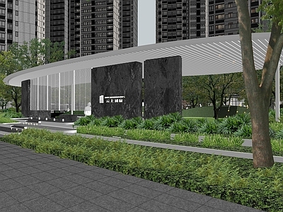 现代简约小区景观