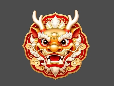 新中式挂件 国潮龙头壁挂雕塑