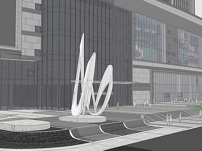 现代简约商业综合体景观 商业景观 办公景观