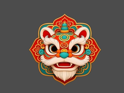 新中式挂件 狮头壁挂雕塑
