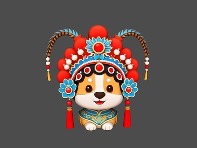 新中式虚拟人物 戏曲动物雕塑