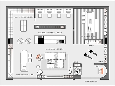 现代其他商业空间 木作专卖店 全屋定制专卖店 展厅平面方案 木作展厅平面方案 全屋定制门店 施工图