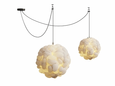 奶油风吊灯组合 现代吊灯 装饰吊灯 餐厅吊灯 圆形吊灯