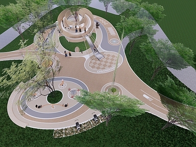 现代简约儿童游乐空间 曲线儿童区 儿童乐园 儿童活动