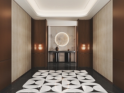 新中式玄关 新中式玄关 入户玄关 玄关过道 酒店过道 大堂过道
