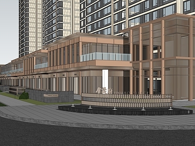 新中式售楼处建筑 现代 居住区 景观 建筑