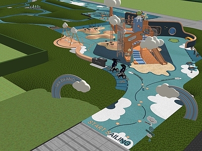 现代童趣景观儿童游乐空间 儿童 活动 器材 景观