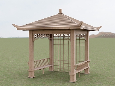 新中式亭子 四角亭 防腐木亭 中式亭 亭子 木亭