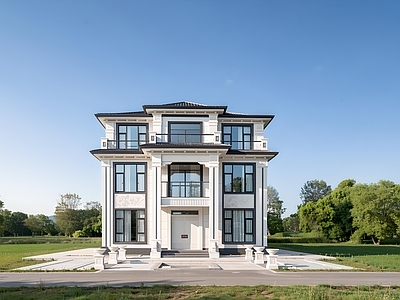 新中式独栋别墅 140平 新中式别墅 乡村别墅