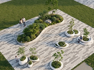 现代花池异形花池 曲线花池座位花池