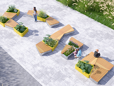 现代简约景观座椅 现代景观座椅 组合座椅  户外休息椅 公园椅 创意座凳