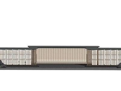 新中式景墙 对景景墙组合 入口景墙特色格栅 禅意景观