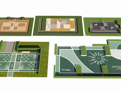 现代简约运动空间 现代羽毛球场 羽毛球场 户外羽毛球场 小区球场