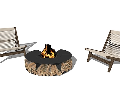 现代简约户外椅 侘寂桌椅度假风情 烤火桌火炉 露营凳