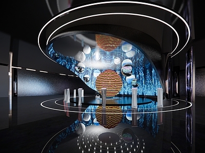 科技未来风科技展厅 展厅 未来科技展厅 宇宙主题