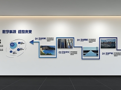 现代简约办公室 现代企业文化墙 展示墙 标语 口号 宣传栏