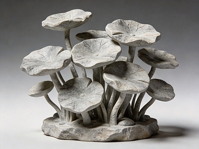 新中式雕塑摆件 荷叶 雕塑 美陈 摆件 石雕