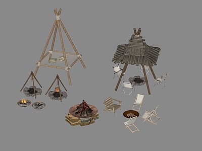 野奢露营风户外家具 露营 营地 篝火 跳床 座椅