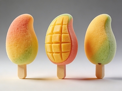 现代雕塑摆件 芒果 雪糕 冷饮 雕塑 摆件