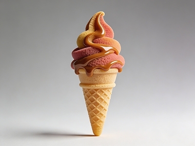 现代雕塑摆件 冰淇淋 甜筒 雕塑 美陈 AI渲染