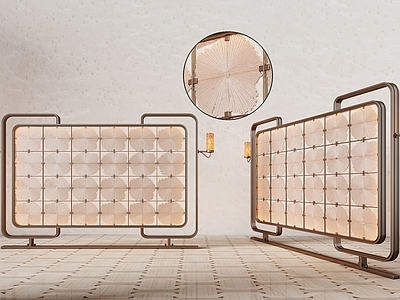 新中式屏风 屏风 金属屏风 玻璃屏风 格栅屏风 夹丝玻璃屏风