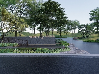 现代简约景观口袋公园 口袋公园 公园入口 景墙 轻奢景观 水景景观