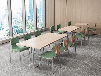 现代简约办公桌椅 图书馆桌椅组合 咖啡店桌椅 食堂桌椅 学校桌椅