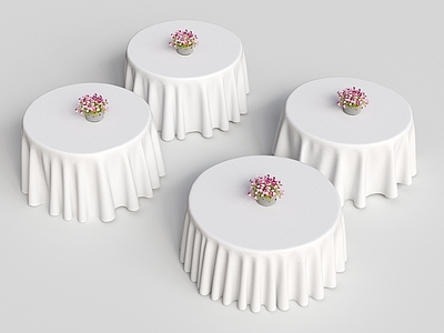 现代餐桌 宴会桌 桌布 圆桌桌布 圆桌 白色桌布