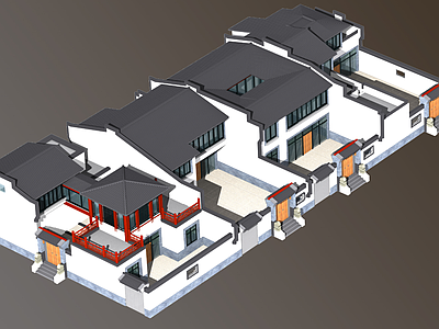 中式四合院 现代中式四合院 自建房 施工图