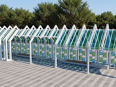 现代廊架 文化长廊 文化长廊 公交站