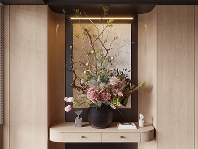 原木风花瓶 花瓶花艺 干枝花艺 盆栽 玄关 端景
