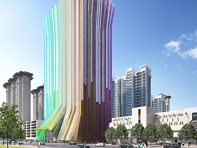 参数化设计艺术风格建筑 现代高层办公楼