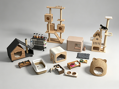 日式原木其他宠物用品