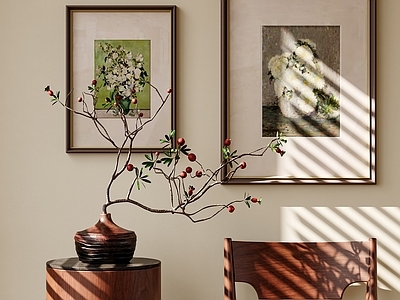 中古风花艺 花艺 摆件 挂画 装饰画