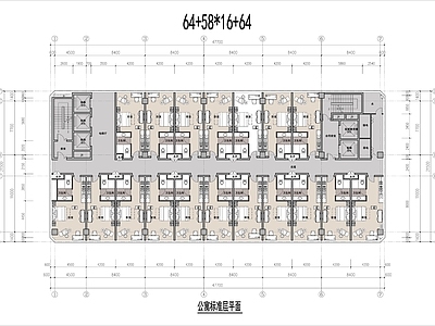 公寓建筑 平层高层公寓 60平平层公寓 酒店式高层公寓 施工图