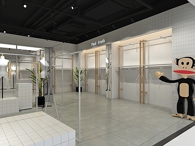 现代简约服装店 服装店 男装店 橱窗门头 大嘴猴